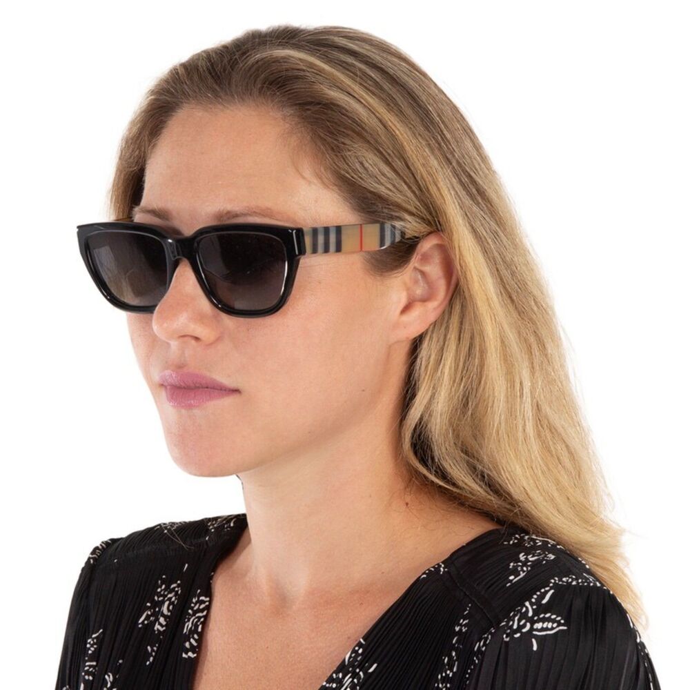 NEW Burberry Mammoth Grey Shaded Polarized Square Ladies Sunglasses - Picture 2 of 10